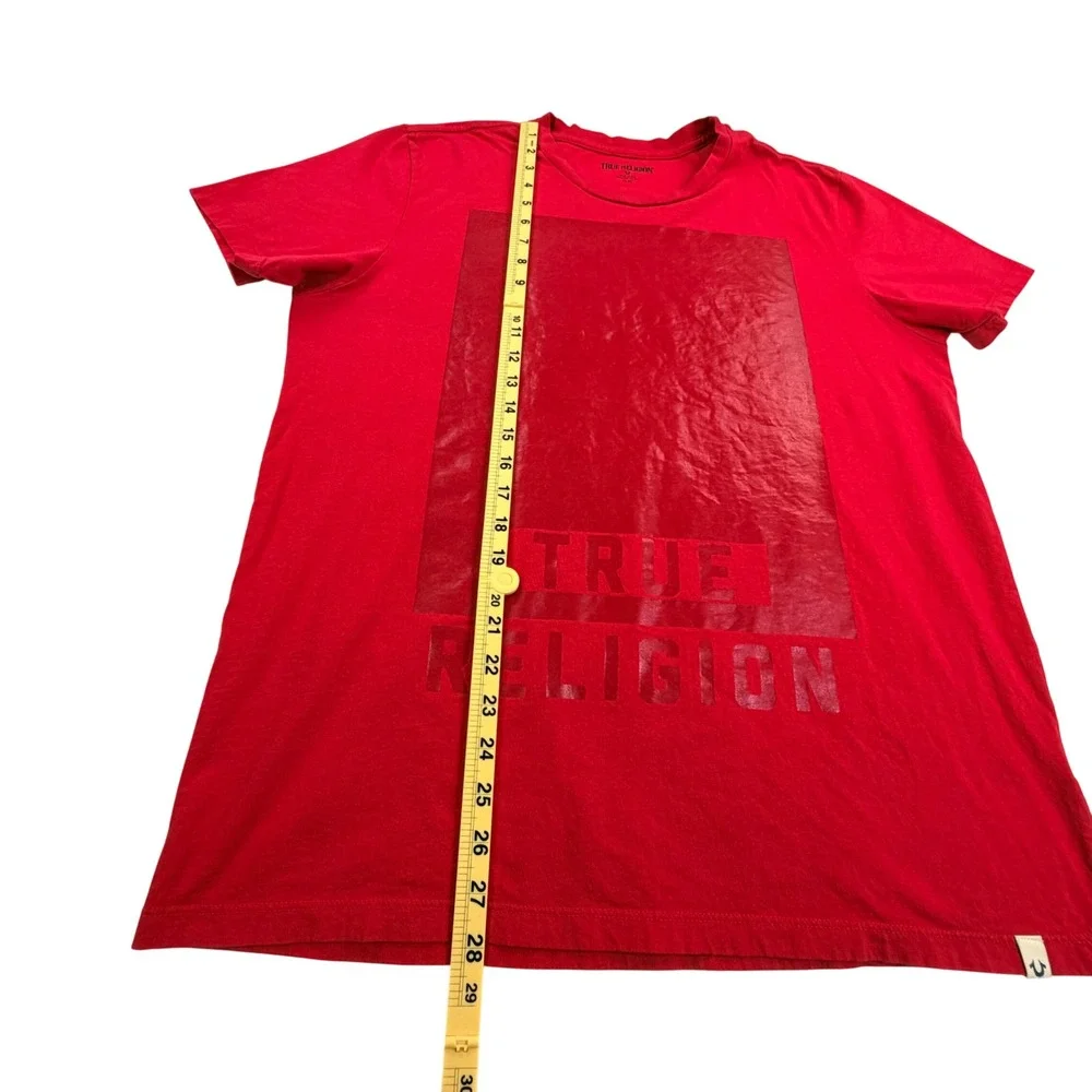 True Religion Graphic T-Shirt Mens XL Red 100% Cotton Made in USA Tonal Logo